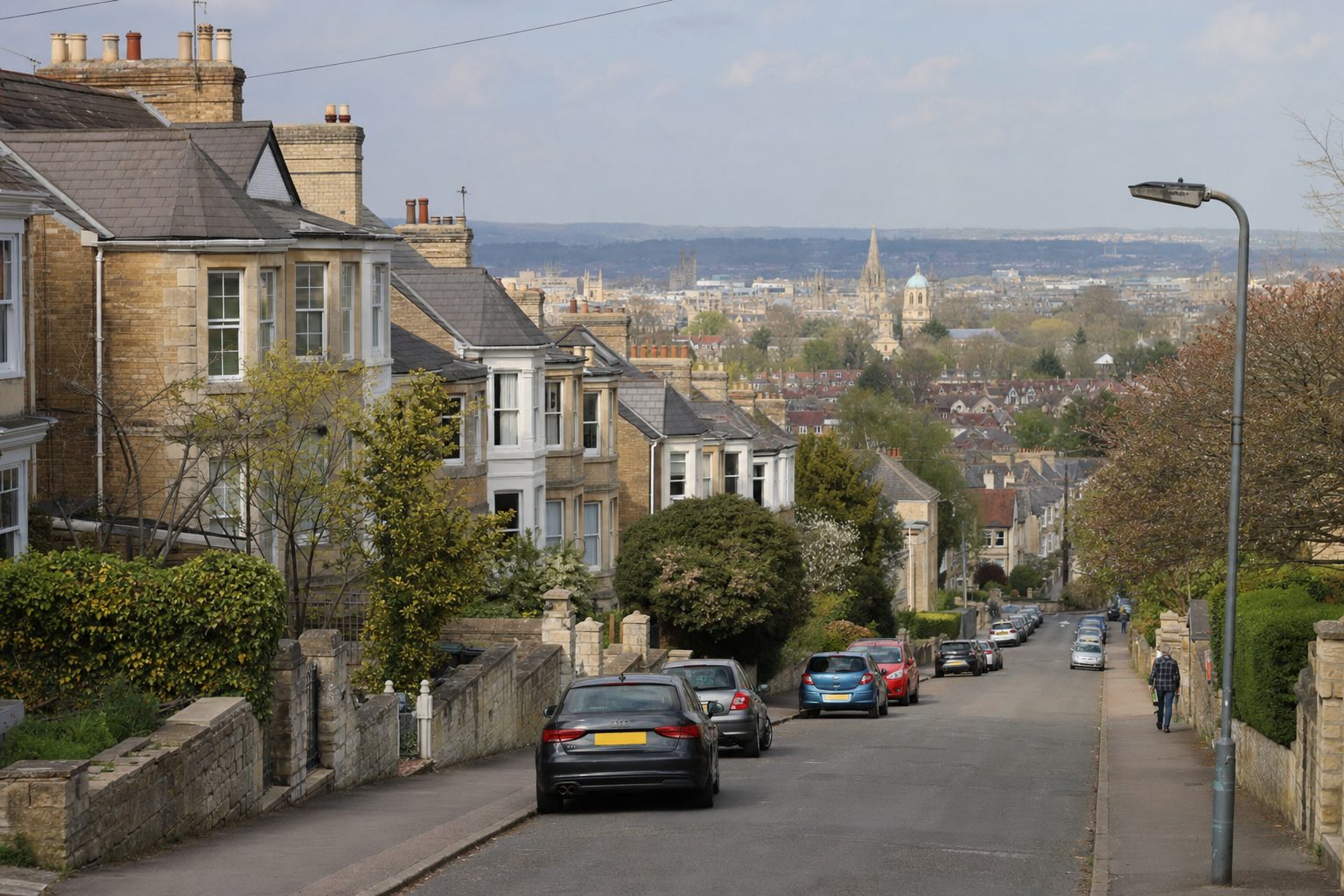 A hillside residential street in Headington, Oxford
