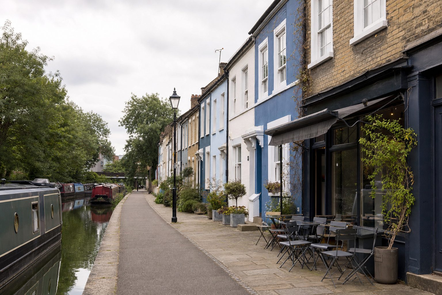 A quiet canal-side street in Jericho, Oxford